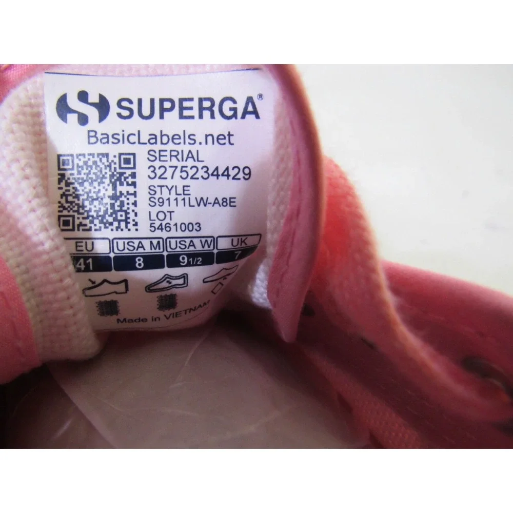 Superga S9111LW Pink-White Sneakers Platform Up And Down -‎ Sz 9.5 Eu 41